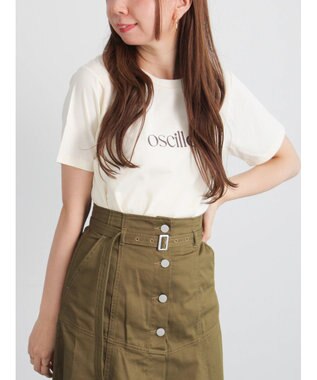 Te chichi フロッキープリントロゴTシャツ ベージュ