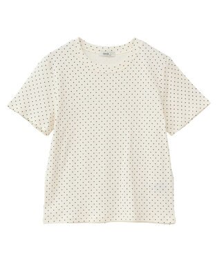 earth music&ecology ドットプリントＴシャツ Brown