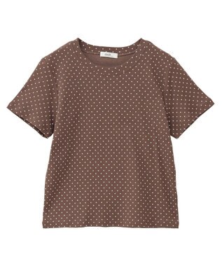 earth music&ecology ドットプリントＴシャツ Brown