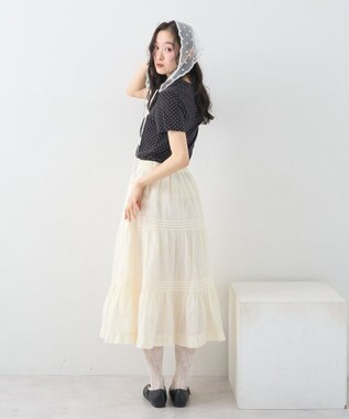 earth music&ecology ドットプリントＴシャツ Brown