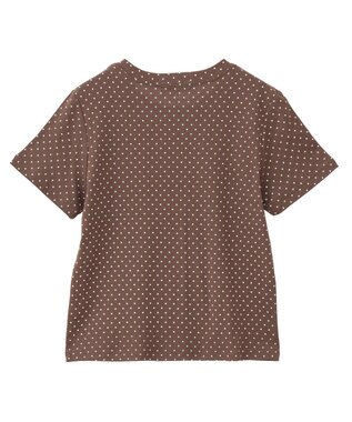 earth music&ecology ドットプリントＴシャツ Brown