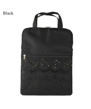 tsumori chisato CARRY スカラップレース ハンドバッグ PCケース パソコンケース 13インチ 【おしゃれな女性向け！】 ブラック
