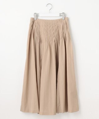 23区 【エステータ】エンシュクライト ピンタック フレアスカート グレージュ系