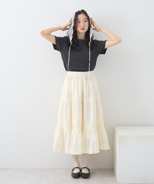 earth music&ecology ドットプリントＴシャツ Brown