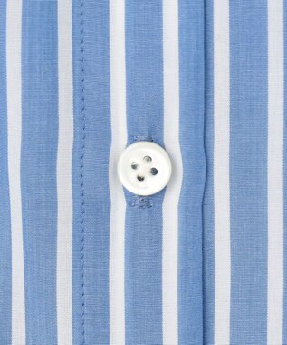 自由区 S 【接触冷感・UVケア・抗菌防臭・洗える】リヨセルポプリン ブラウス サックスストライプ