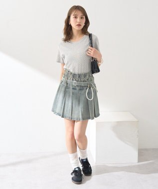 earth music&ecology ドットプリントＴシャツ Brown