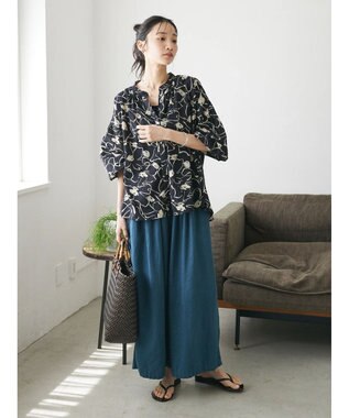 CRAFT STANDARD BOUTIQUE 【キナリノ別注】リネンレーヨンワイドパンツ Navy