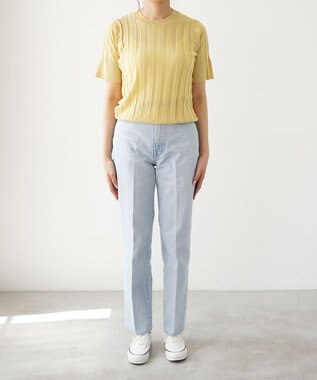 woadblue ハイライズデニムパンツ アイスブルー ICEBLUE