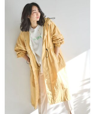 Green Parks フーデットロングコート Orange