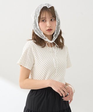 earth music&ecology ドットプリントＴシャツ Brown