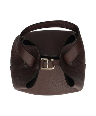 INTER-CHAUSSURES 【LORISTELLA】シュリンクレザーバケットバッグ ダークブラウン