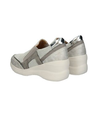 Bridget Birkin 【Round About】ヒールアップスリッポンスニーカー シルバーコンビ