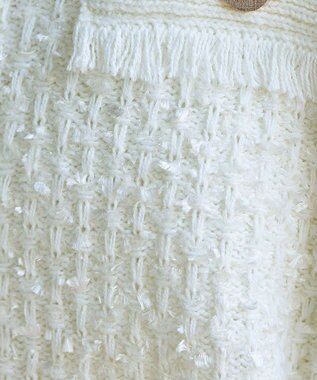 Tiaclasse 【洗える】ツイードニットカーディガン オフホワイト