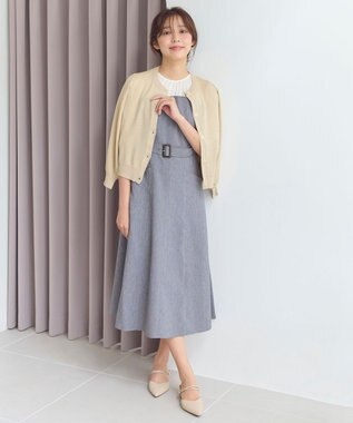 Feroux ドッキング風ワンピース ライトグレー系