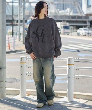 WEGO 【ユニセックス着用ITEM】ベロアモールグラフィックプルオーバー スミクロ