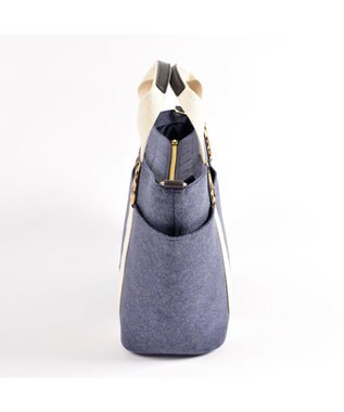 LA BAGAGERIE フェルト×カウヘアートート ネイビー