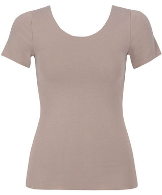 Wing あったかインナー 綿100％(肌側) アウターにひびきにくい ムレにくい 【綿の贅沢 ここちフラット】 3分袖 半袖 秋 冬 EL4373 ウイング／ワコール ブラウン