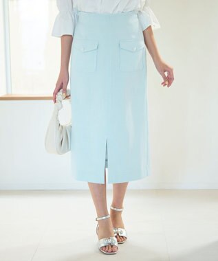  【新色追加・洗える】パールポイントフラップ スカート