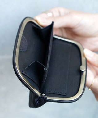 FOLNA RD ソフトレザーショート 天溝がま口 財布 ブラック