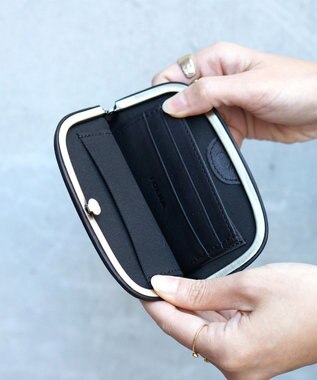 FOLNA RD ソフトレザーショート 天溝がま口 財布 ブラック