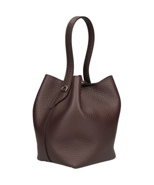 INTER-CHAUSSURES 【LORISTELLA】シュリンクレザーバケットバッグ ダークブラウン