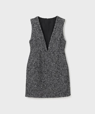 GRACE CONTINENTAL ラメループツイードジャンパースカート ブラック