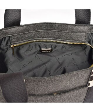 LA BAGAGERIE フェルト×カウヘアートート グレー