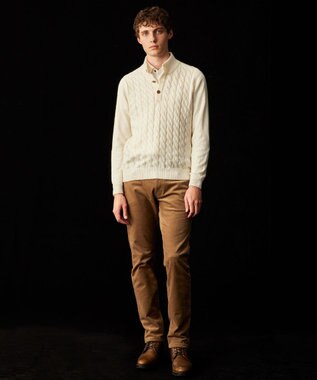 JOSEPH ABBOUD 【カシミヤ混/洗える】カシミヤブレンド ハイネック プルオーバー ニット ホワイト系