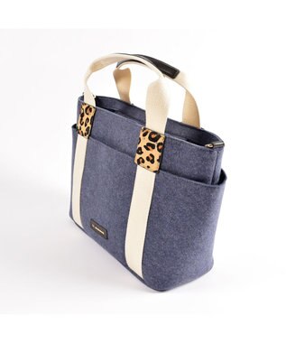 LA BAGAGERIE フェルト×カウヘアートート ネイビー