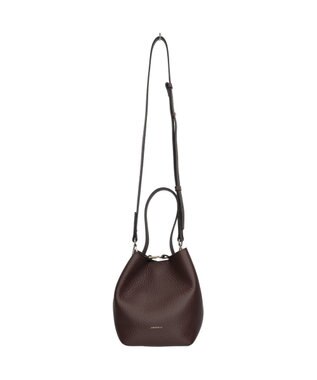 INTER-CHAUSSURES 【LORISTELLA】シュリンクレザーバケットバッグ ダークブラウン