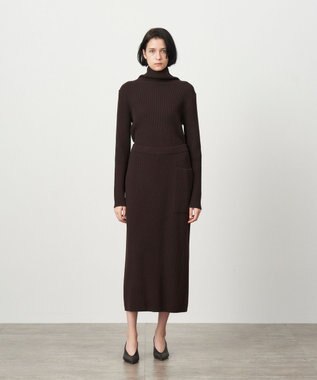 ATON NATURAL DYED WOOL | ストレートリブスカート BROWN