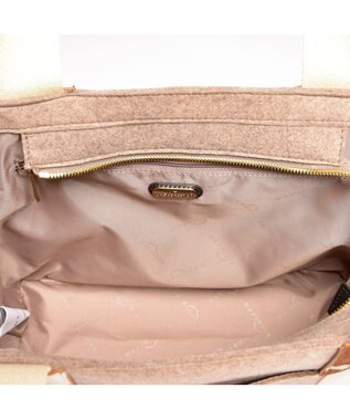 LA BAGAGERIE フェルト×カウヘアートート ベージュ