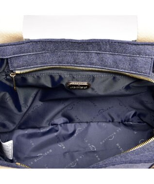 LA BAGAGERIE フェルト×カウヘアートート ネイビー