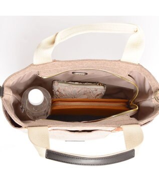 LA BAGAGERIE フェルト×カウヘアートート ベージュ