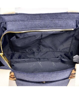 LA BAGAGERIE フェルト×カウヘアートート ネイビー