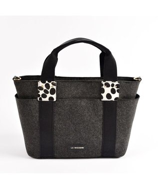 LA BAGAGERIE フェルト×カウヘアートート グレー