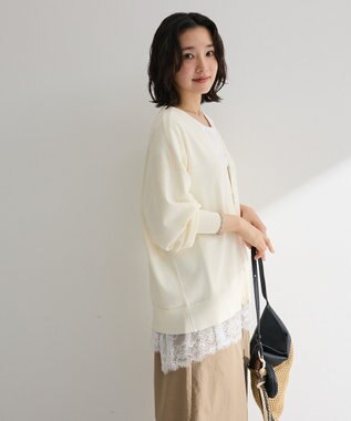 Green Parks ＶネックＺＩＰカーディガン Off White