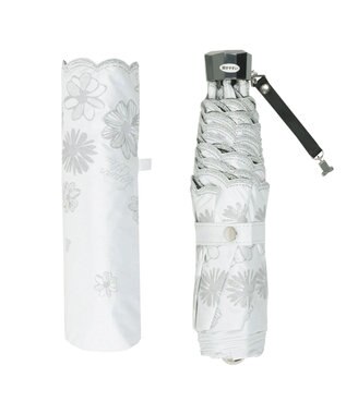 MOONBAT 【一級遮光/晴雨兼用日傘】ランバン オン ブルー (LANVIN en Blue)  折りたたみ日傘 フラワーグリッター オフホワイト