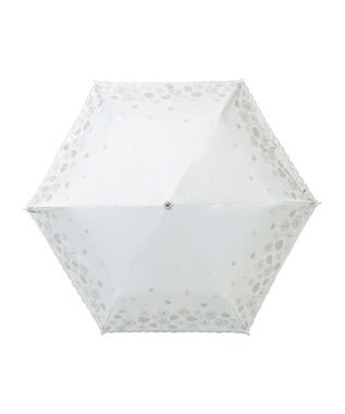 MOONBAT 【一級遮光/晴雨兼用日傘】ランバン オン ブルー (LANVIN en Blue)  折りたたみ日傘 フラワーグリッター オフホワイト