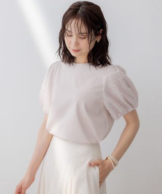 組曲 華感コンビネーションスリーブ カットソー スモーキーピンク系