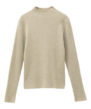 YECCA VECCA ラメ混ハイネックリブニット Beige