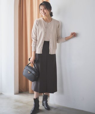 ANY 【洗濯機可能/ウエストゴム/ポケット付】ウーリッシュフラノボックスプリーツスカート チャコール ガンクラブ