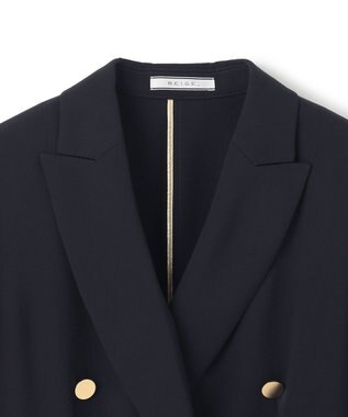 BEIGE， 【洗える・大人百花 春号掲載】JASMINE / ゴールドボタンダブルジャケット Navy