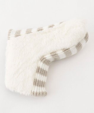 23区GOLF 【雑貨】ファー×ボーダー パターカバー ホワイト系