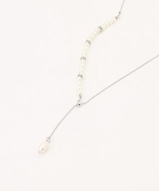 ANY SIS パール調ラリエット ネックレス シルバー