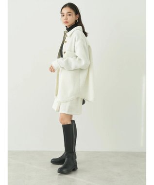 earth music&ecology ツイードシャツジャケット Ivory