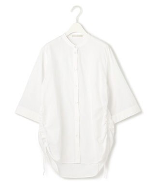 ICB 【洗える】コットンモダールローン バンドカラーシャツ オフホワイト系