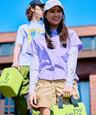 PW CIRCULUS 【WOMEN】ギャザリングシャツ  ゴルフウェア レディース パープル系