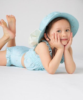 OP／FILA 【marie claire ENFANTS】シャーリングセパレート水着 ミント