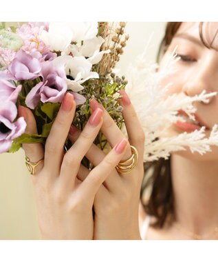 blancotokyo 【金属アレルギー対応/サイズフリー】クロスリング NUBE ゴールド